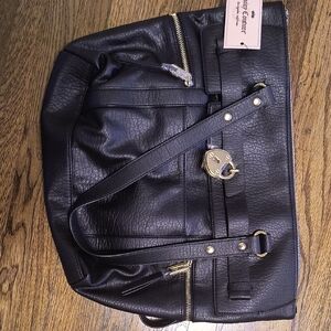 Juice Couture black Bag with Gold Accents and side pockets